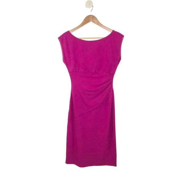 Diane Von Furstenberg Pink Boatneck V-Back Sleeveless Jori Sheath Dress Size 4 - Picture 6 of 15